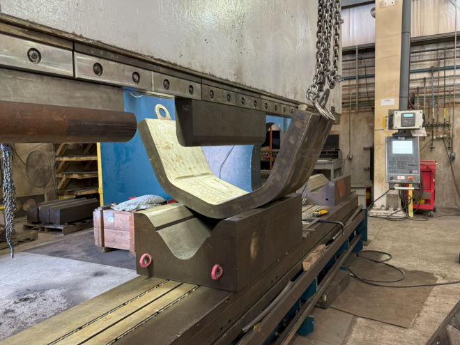 4" Steel on Pullmax Optima 1800 CNC Press Brake